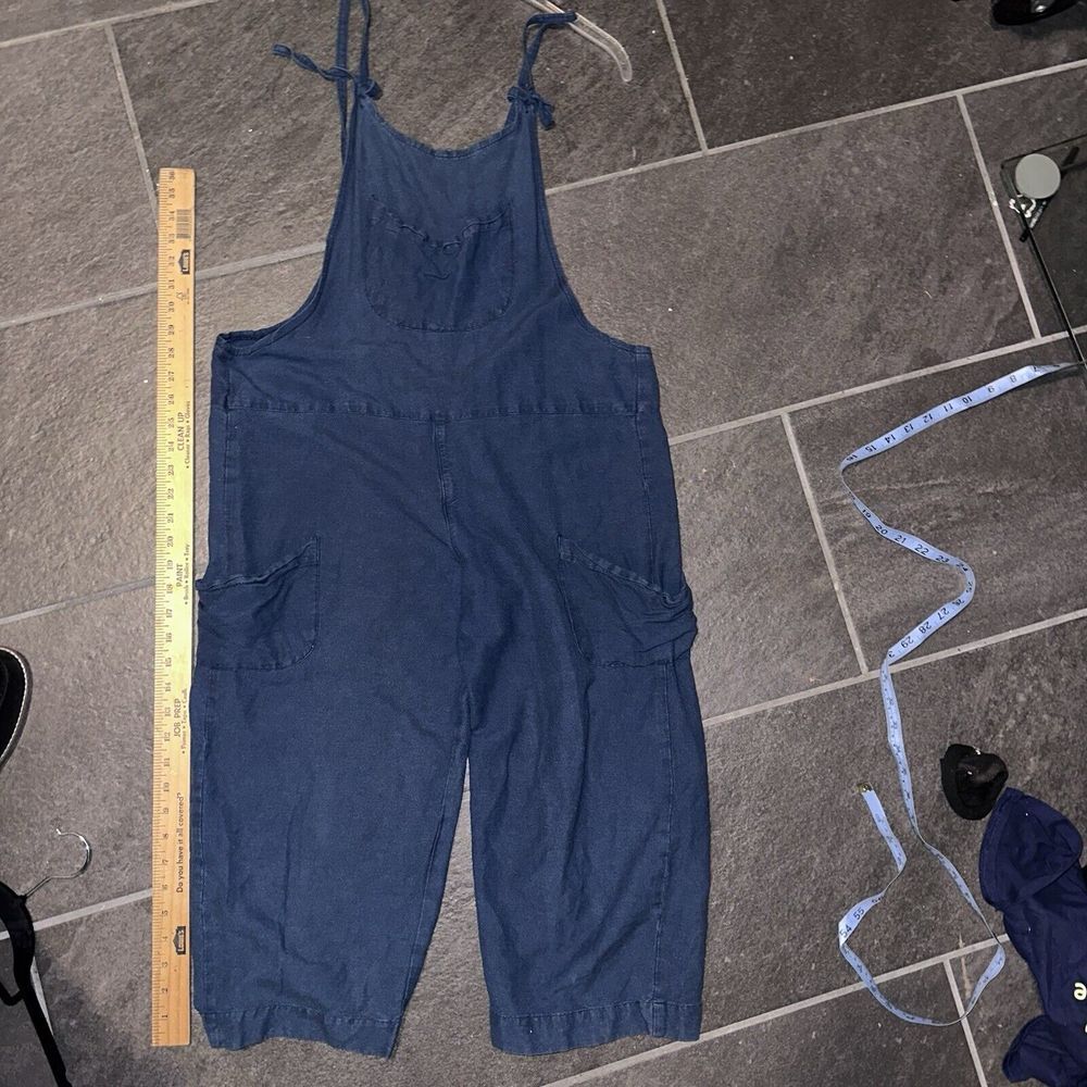 Lakhays‎ Blue Overalls Womens S/M Boho Hippie Retro Festival Cottage Whimsygoth
